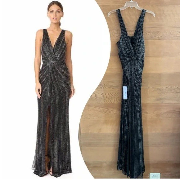 NWT Parker Black Monarch beaded evening gown size 4 - Picture 6 of 9